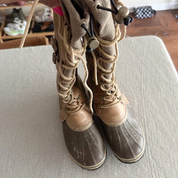 Sorel Brown Tan Conquest Carly Tall Boots - Size 9 - Picture 8 of 10